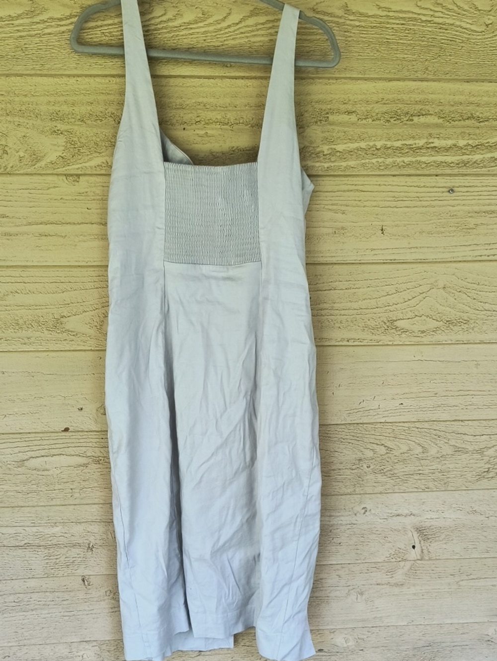 Anthropologie Women's Sleeveless Square-Neck Linen Button Wrap Midi Dress - Picture 7 of 7